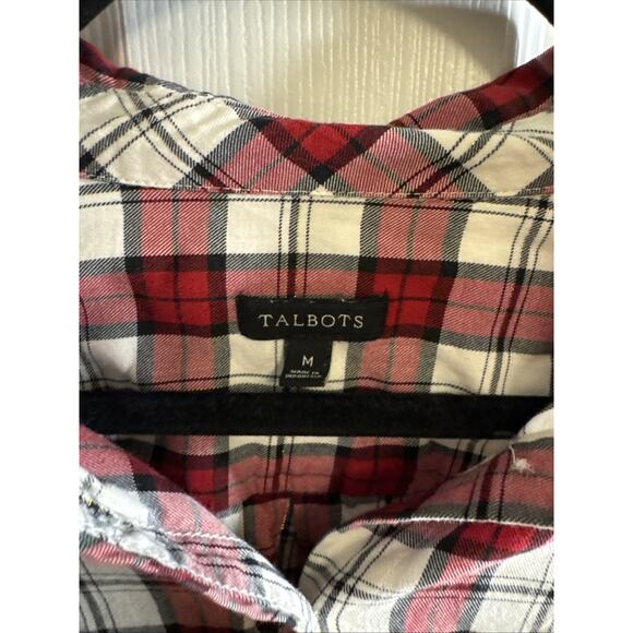 Talbots CLASSIC COTTON SHIRT - SHIMMER PLAID Size M - Picture 3 of 7